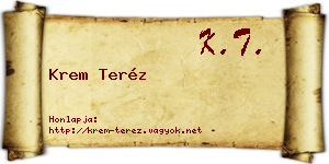 Krem Teréz névjegykártya